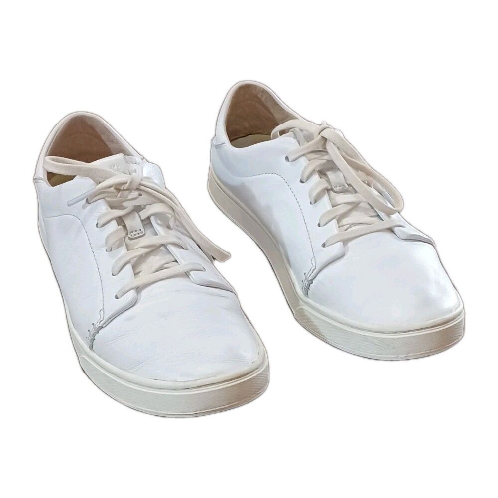 Olukai Women's White Leather Pehuea Li Lli Lace-Up Sneaker Size 9.5